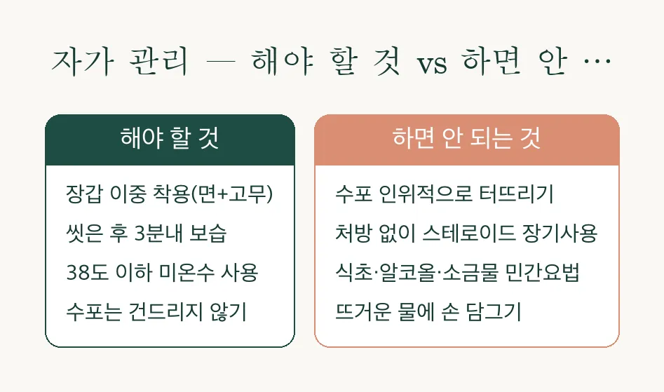 주부습진 이한성습진, 투명 수포부터 균열까지 원인과 관리법 알아보기 관련 이미지 4